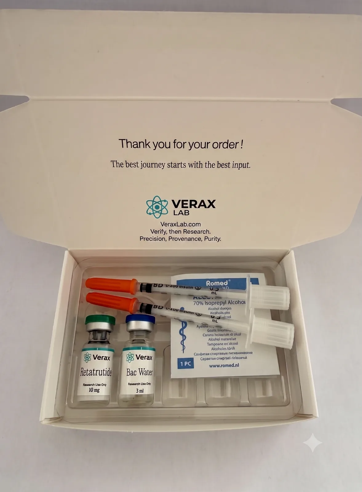 Opened kit showing the full contents in its tray
