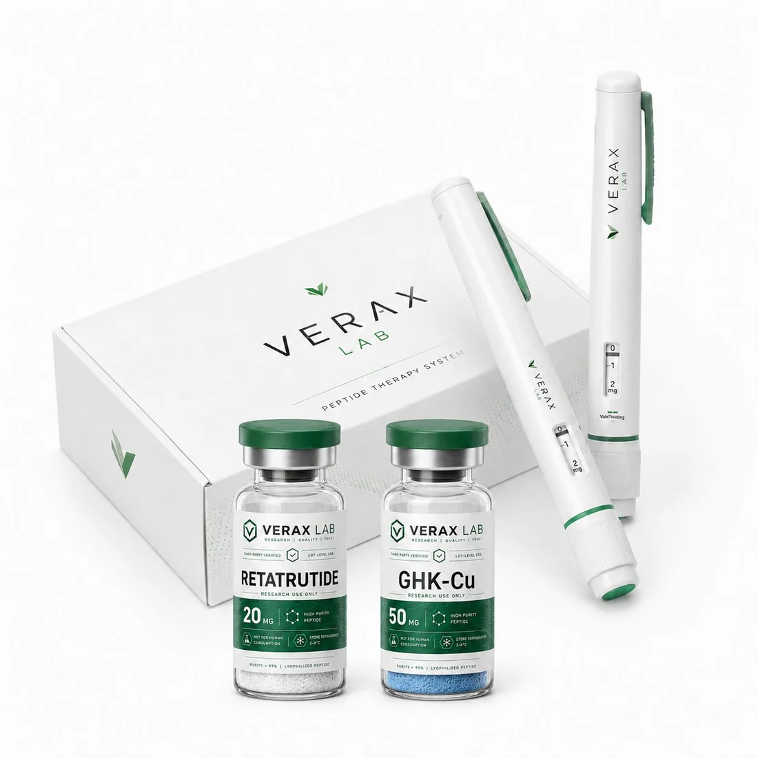 Retatrutide 20 mg with the VERAX LAB injection pen and retail box